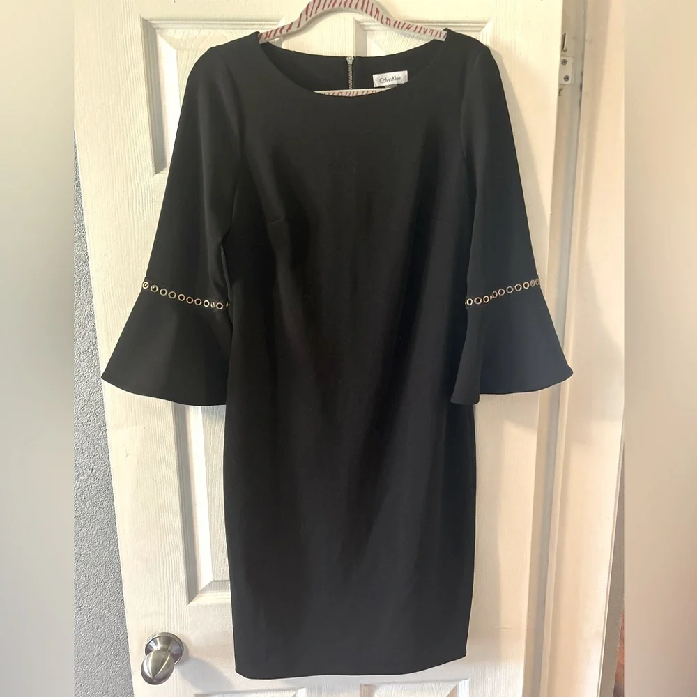 Calvin Klein black sheath dress size 10. Beautiful, well made dress!! - Picture 1 of 7